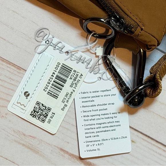 NWT Lululemon All Night Festival Bag 5L Burnt Caramel - Picture 5 of 10